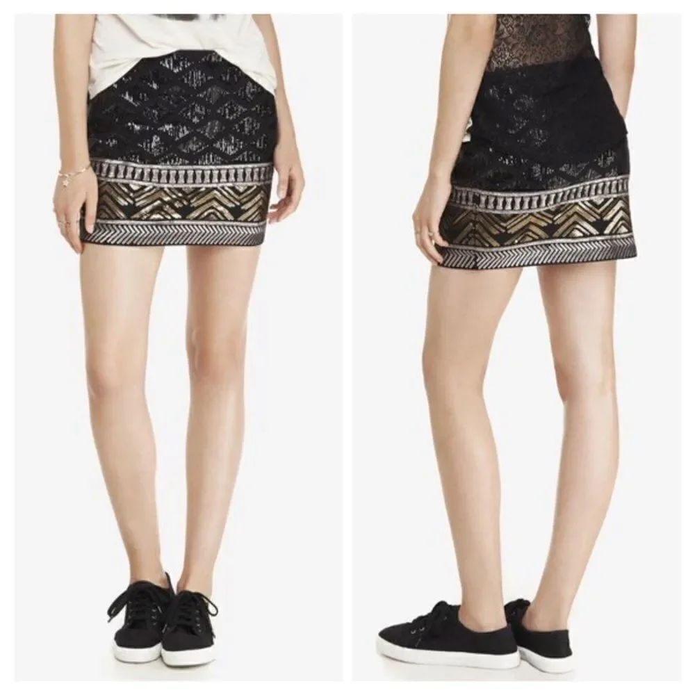 Express Sequin Diamond Mini Skirt Size Small